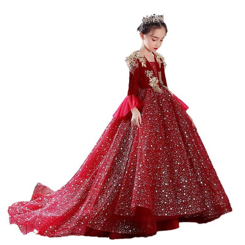 Girl Host Dress High End New Runway Flower Girl Birthday Tulle Princess Piano Performance