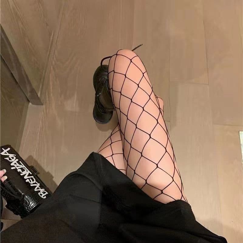 Open Crotch Fishnet Stockings Plus Size Body Lace Medium Small Mesh Thin Sexy Costume Four-Sided Hollow 71
