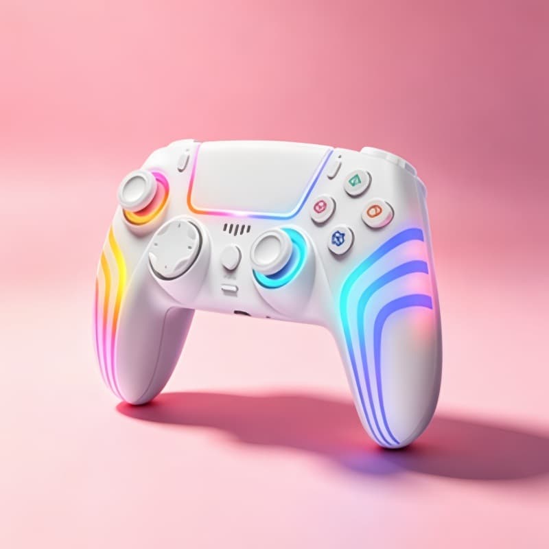 PS5 Bluetooth Game Controller with Motion Sensing Vibration Six-Axis Gyroscope RGB Colorful Light PS5 Controller