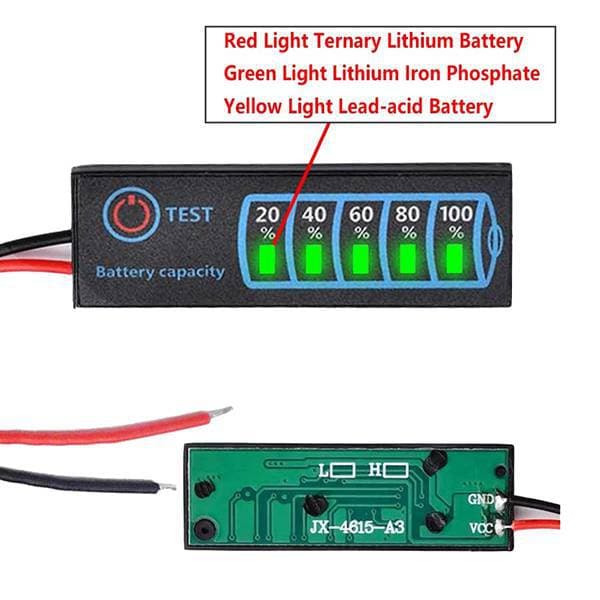 1 piece Color: Black Material: Plastic Lithium/LiFePO4/Lead-Acid Battery Pack Percentage Indicator