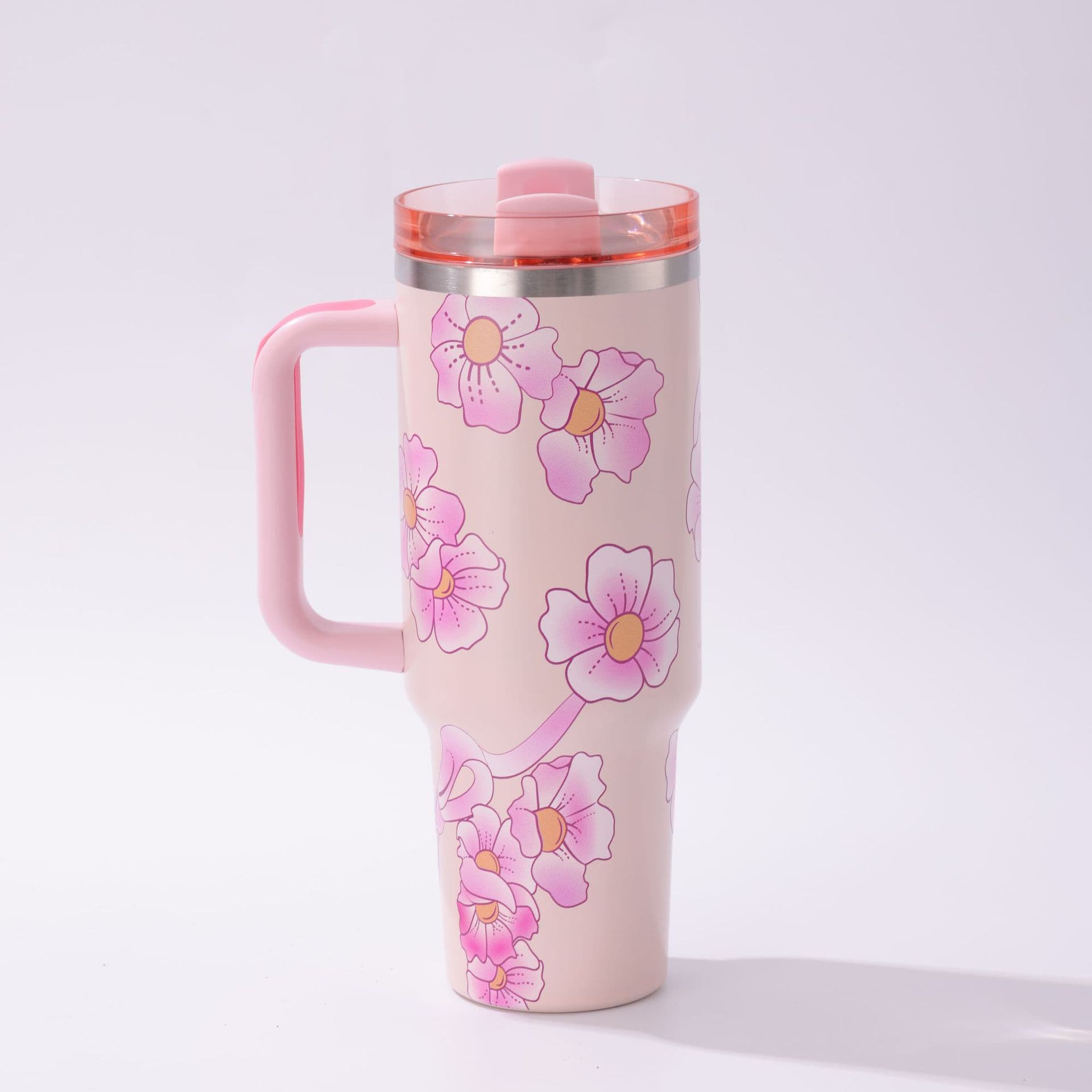 304 Stainless Steel Insulated Mug Large Capacity Car Cup High Appearance Handle Straw Cup Cold Retention Ice Tumbler