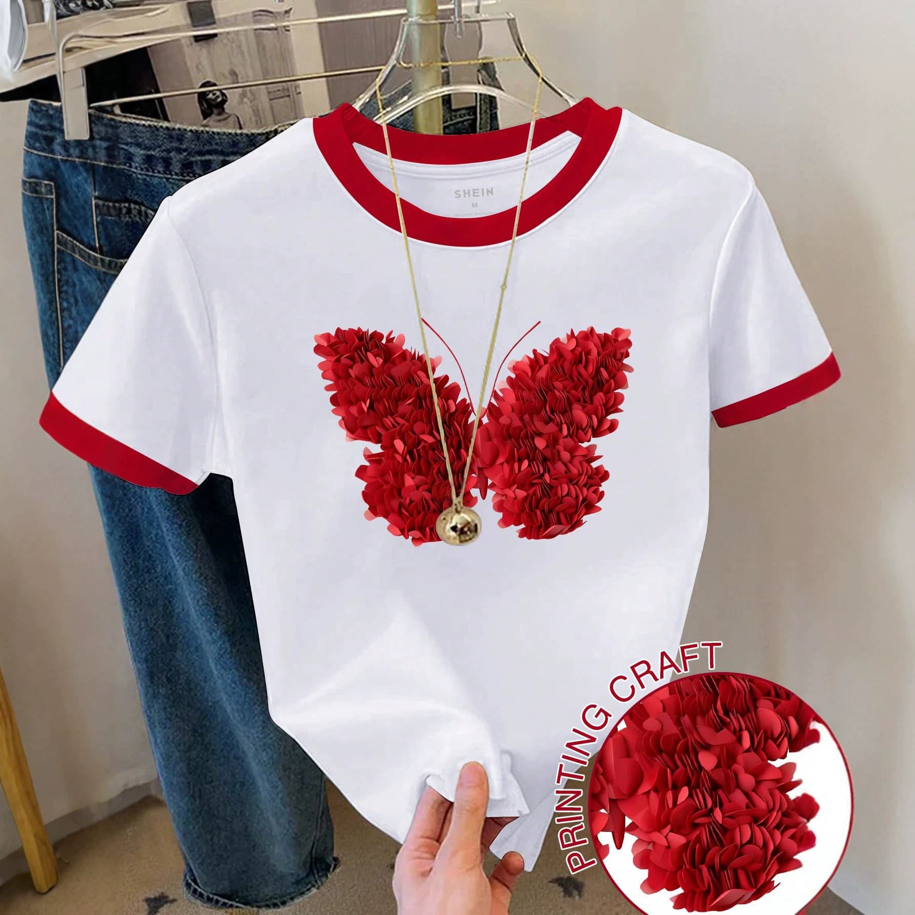 2026 Cross-Border European and American Amazon Foreign Trade New Summer and Autumn Women's Round Neck Short-Sleeved Printed Comfortable Casual T-Shirt Top
