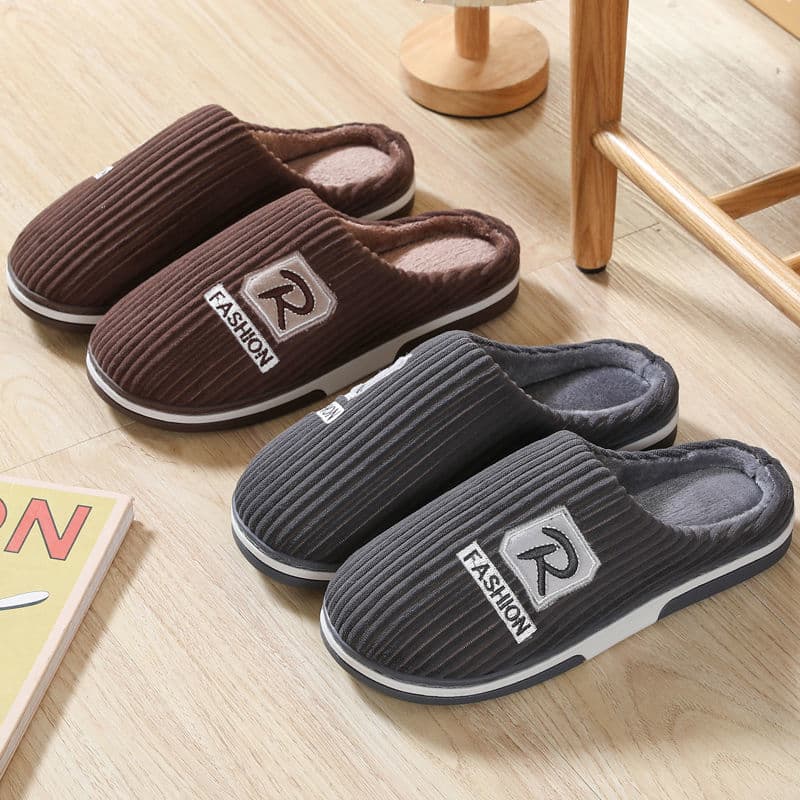 Extra Large Size Winter Cotton Slippers for Men, Thickeneded Home Indoor Non-Slip Warm Cotton Shoes for Women, Thick Winter