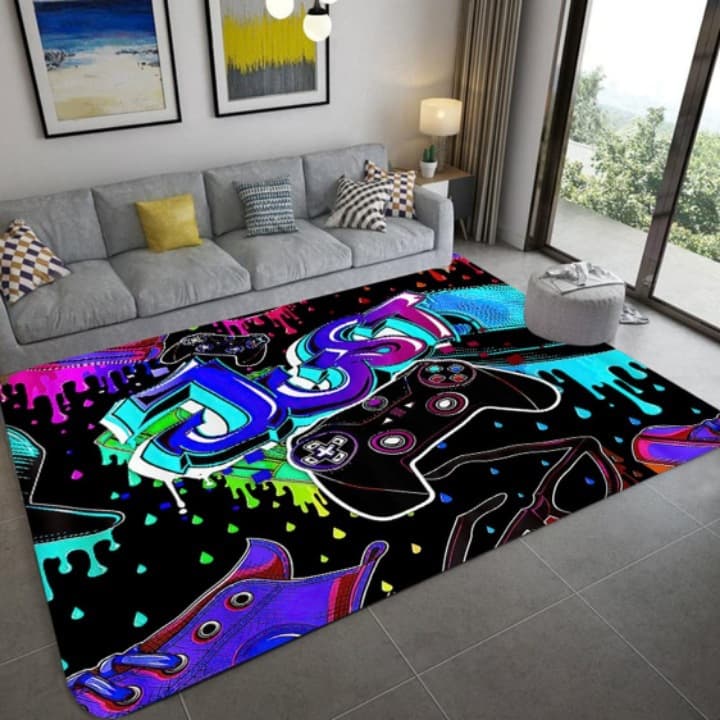 Cross-border Cartoon Video Game Series Bedroom Carpet, Living Room Game Hall Computer Room Creative E-sports Floor Mat