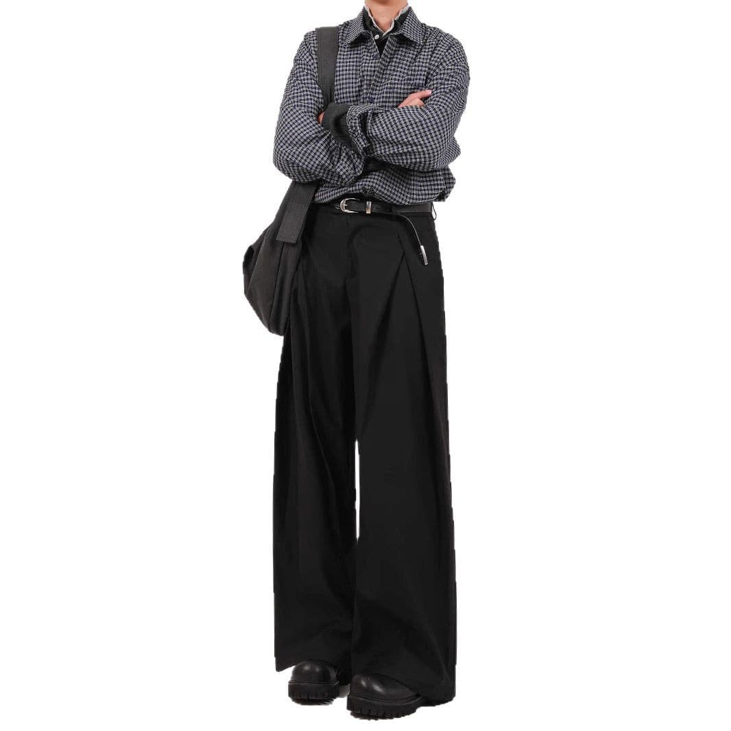 Cleanfit Curved Casual Trousers for Men Spring/Autumn New Heavyweight Draped Straight-Leg Pants