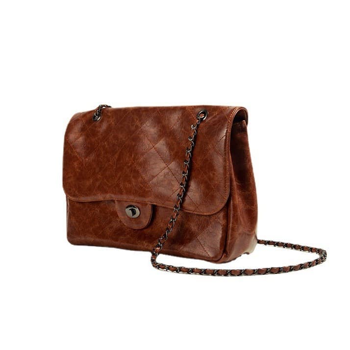 Women's OL Bag Fashion Retro Large Capacity Diamond Quilted Chain Bag New Single Shoulder Commuter Bag 2026