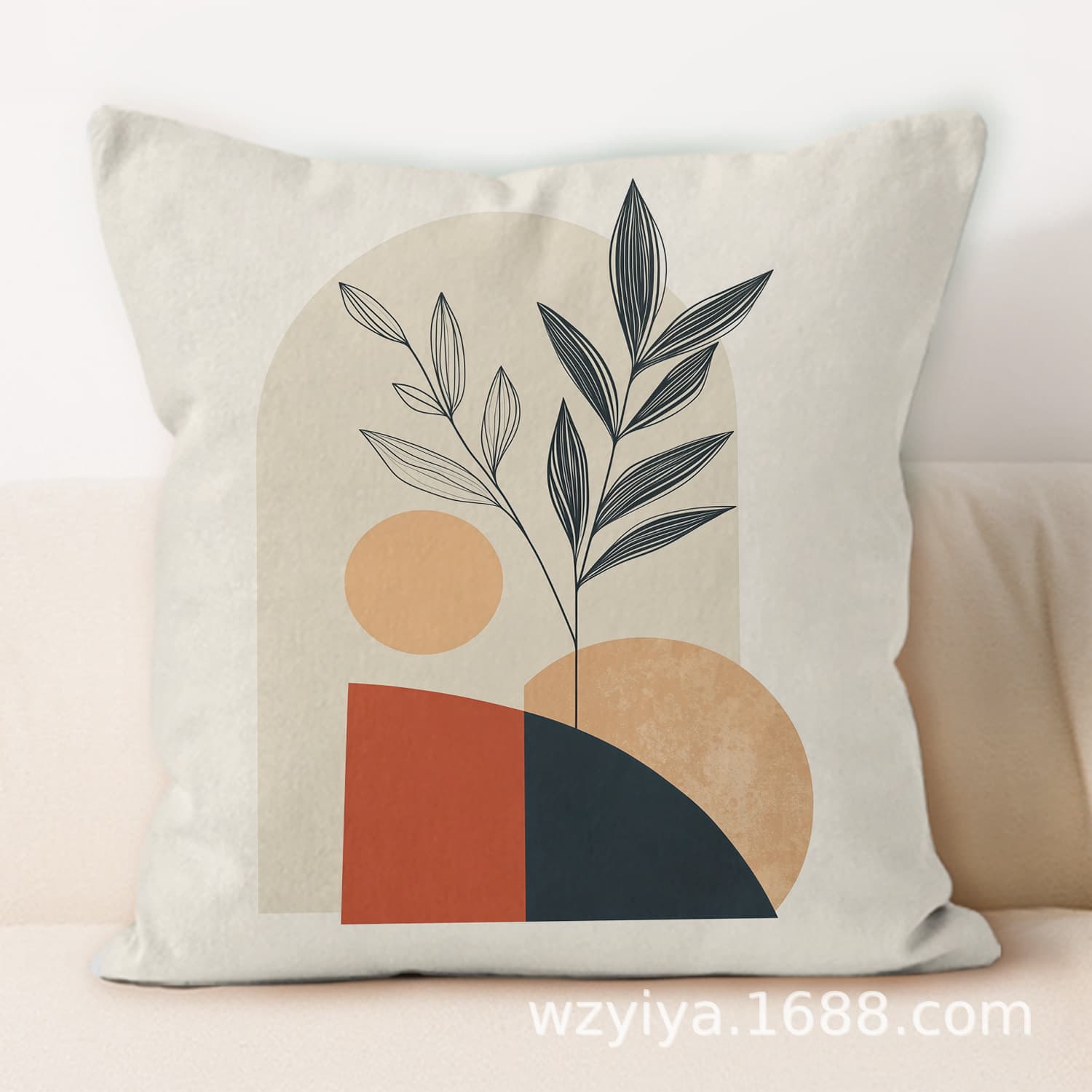 Morandi Art Pillow Square Office Living Room Sofa Bedroom Bed Headrest Pillowcase (without core) Car Cushion