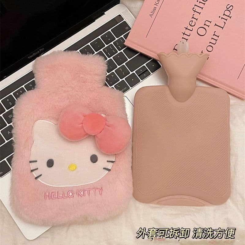 Plush Sanrio KT Cat Hot Water Bag, Water-Fillable, Ins Style, Cute Cinnamoroll, Student Hand Warmer for Women, Autumn & Winter