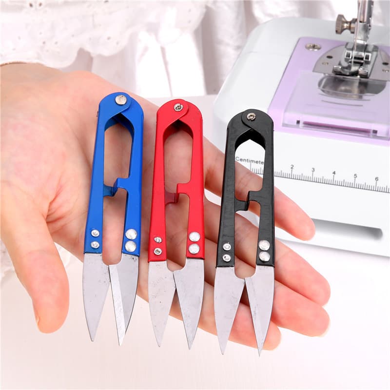 Colorful U-Shaped Carbon Steel Spring Yarn Scissors [Sharp and Durable] Spring Yarn Scissors U-Shaped Scissors in Three Colors for Tailoring