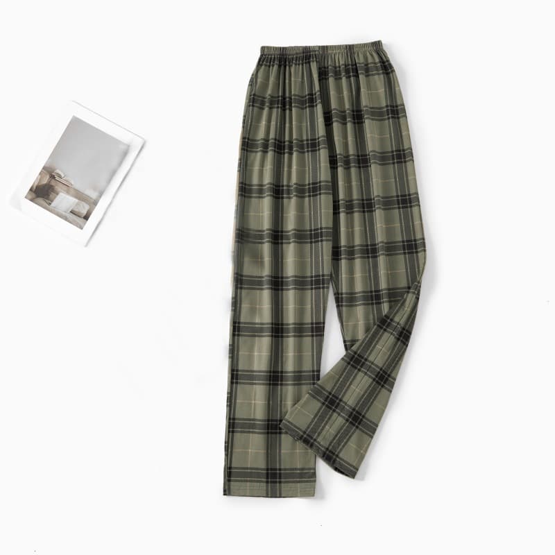 Men's pure cotton pajamas, spring and autumn long pants, plus size, double pocket casual thermal pants, suitable for home wear or outerwear.