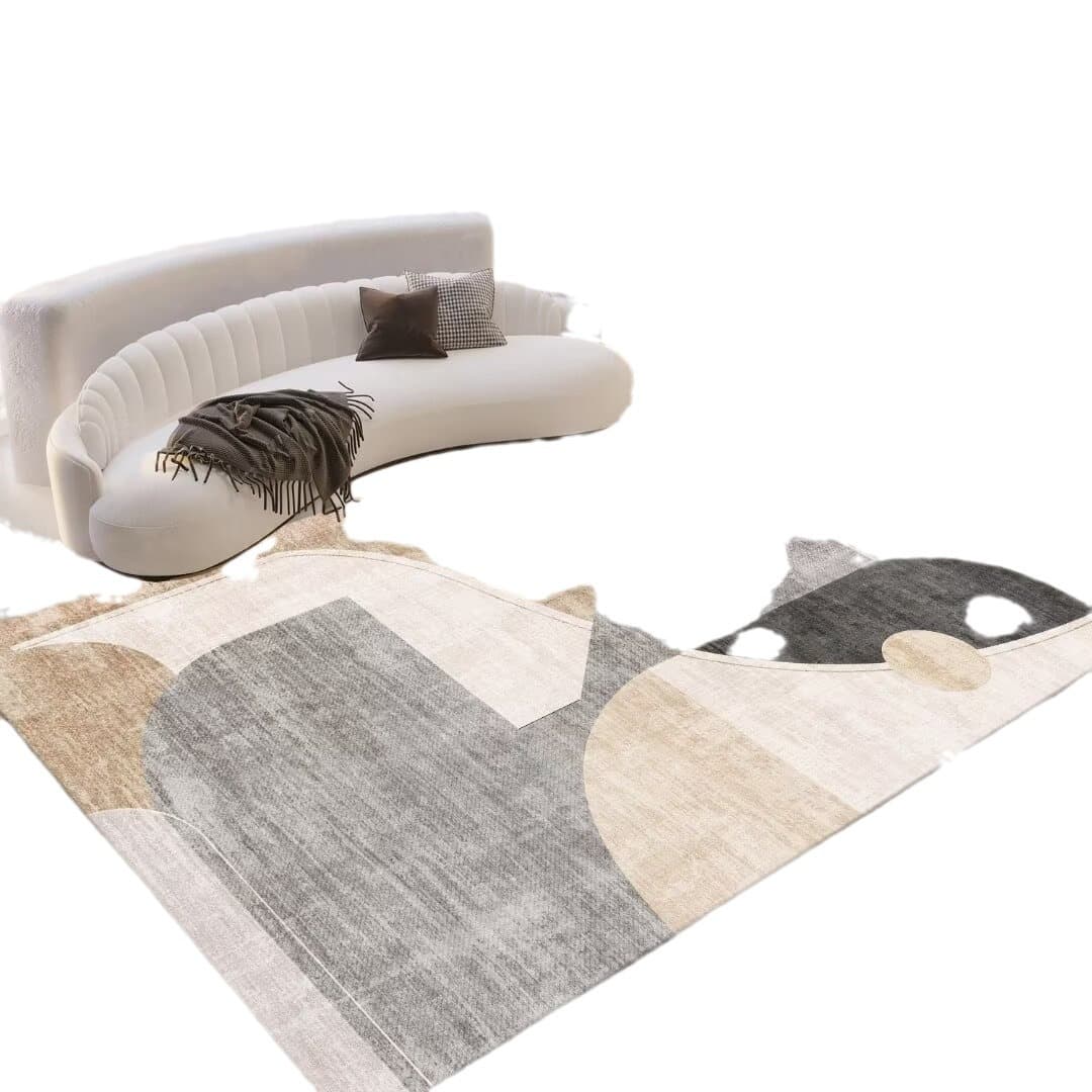 Vintage Living Room Carpet Cream Style Sofa Coffee Table Mat Bedroom Anti-Slip Thick Carpet