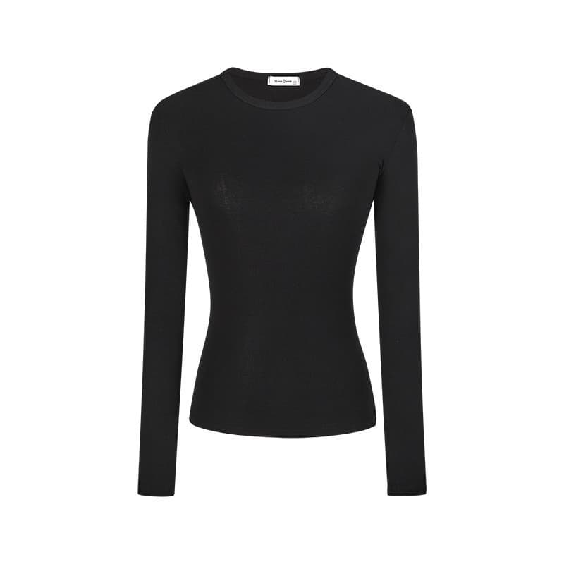 Limeizi Comic Figure 2024 Autumn New Slim Sexy Solid Color Versatile Base Top Long Sleeve T-Shirt