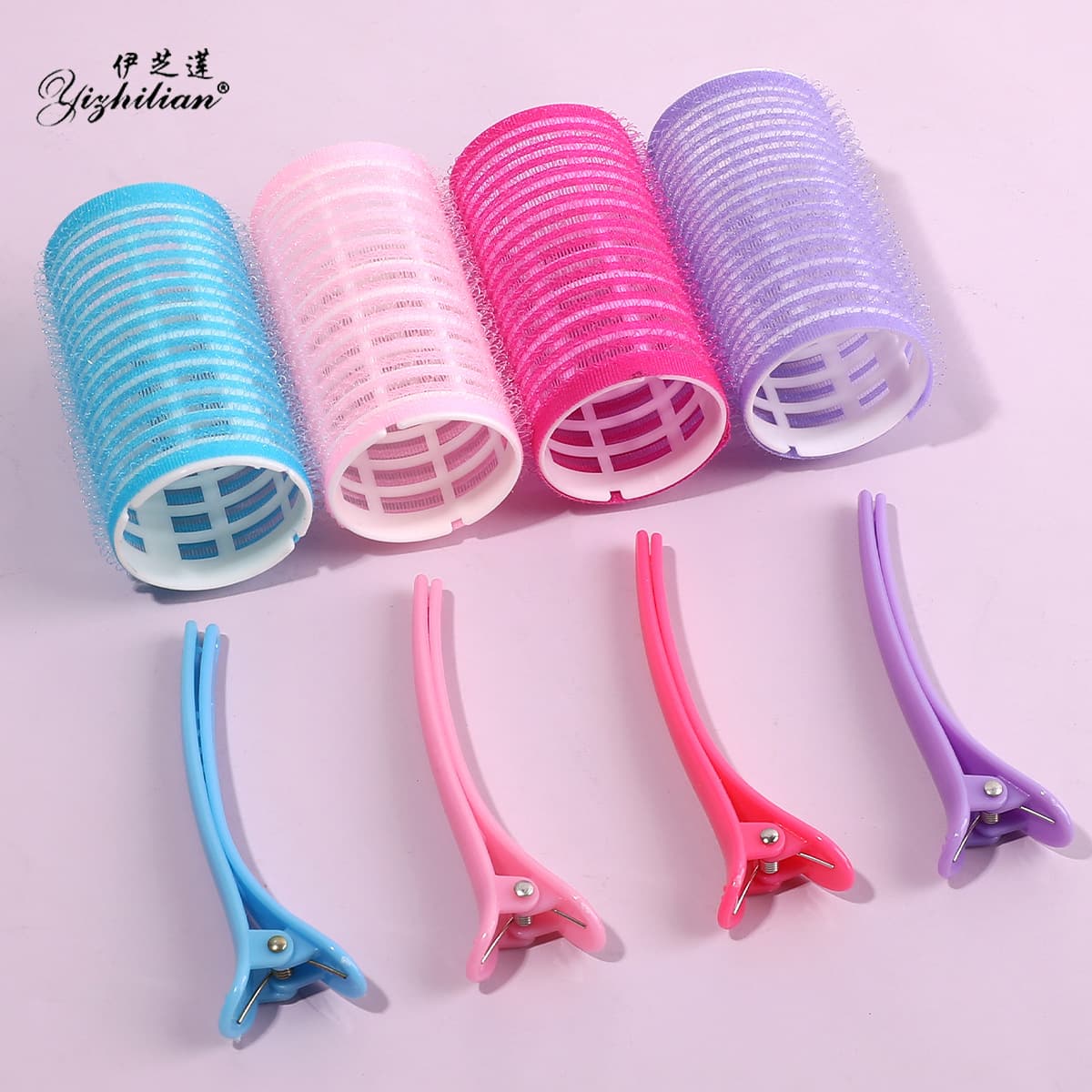 6PCS Boxed Self-Adhesive Hair Curling Iron Set with Plastic Hair Clips and Nylon Hair Curling Iron for Air Bangs Wholesale