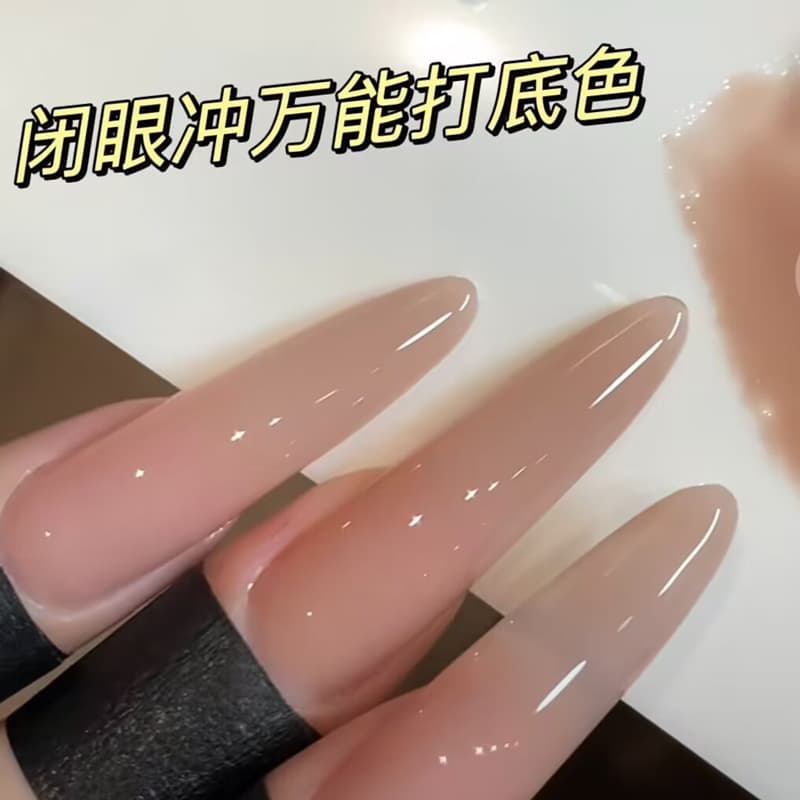 Wearable Nail Base Nude Gel Polish Transparent Jade Huafei Color Large Bottle Bulk Nail Gel