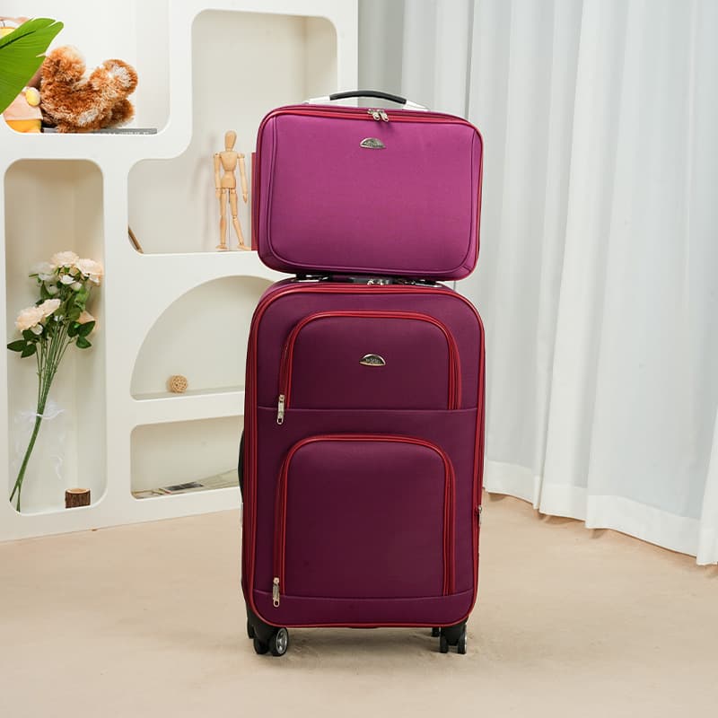 Canvas Luggage for Women Carry-On Lightweight Fabric Suitcase 20-Inch Large Capacity Travel Case 24-Inch Trolley Case with Lock