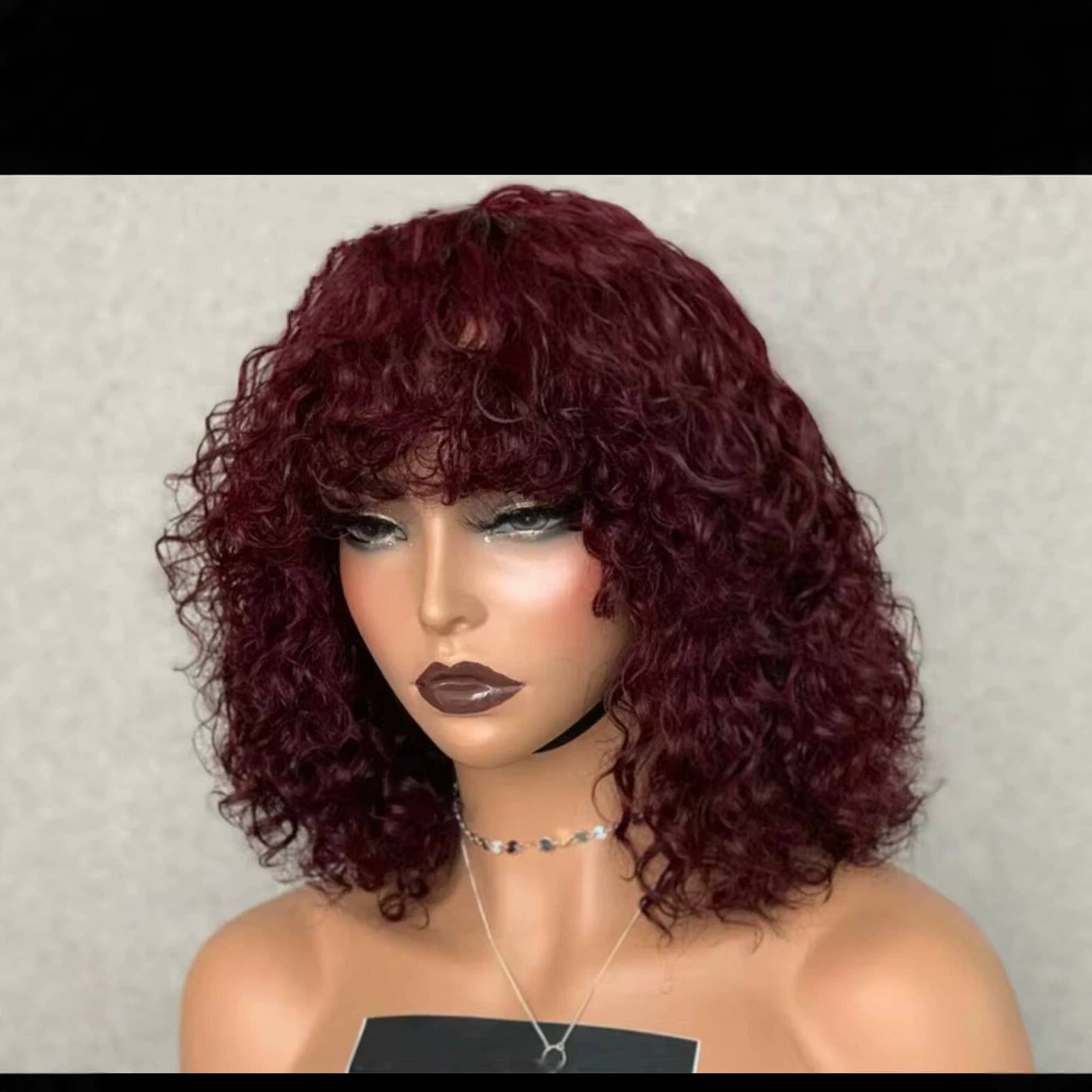 European and American Women's Wig Gradient Color African Short Curly Hair Small Curly Voluminous Style High-Temperature Synthetic Fiber Wig Cap