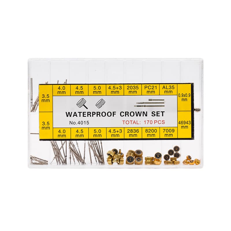 Watch parts 4015, boxed epoxy resin crown, crown and stem, watch repair parts, brass.