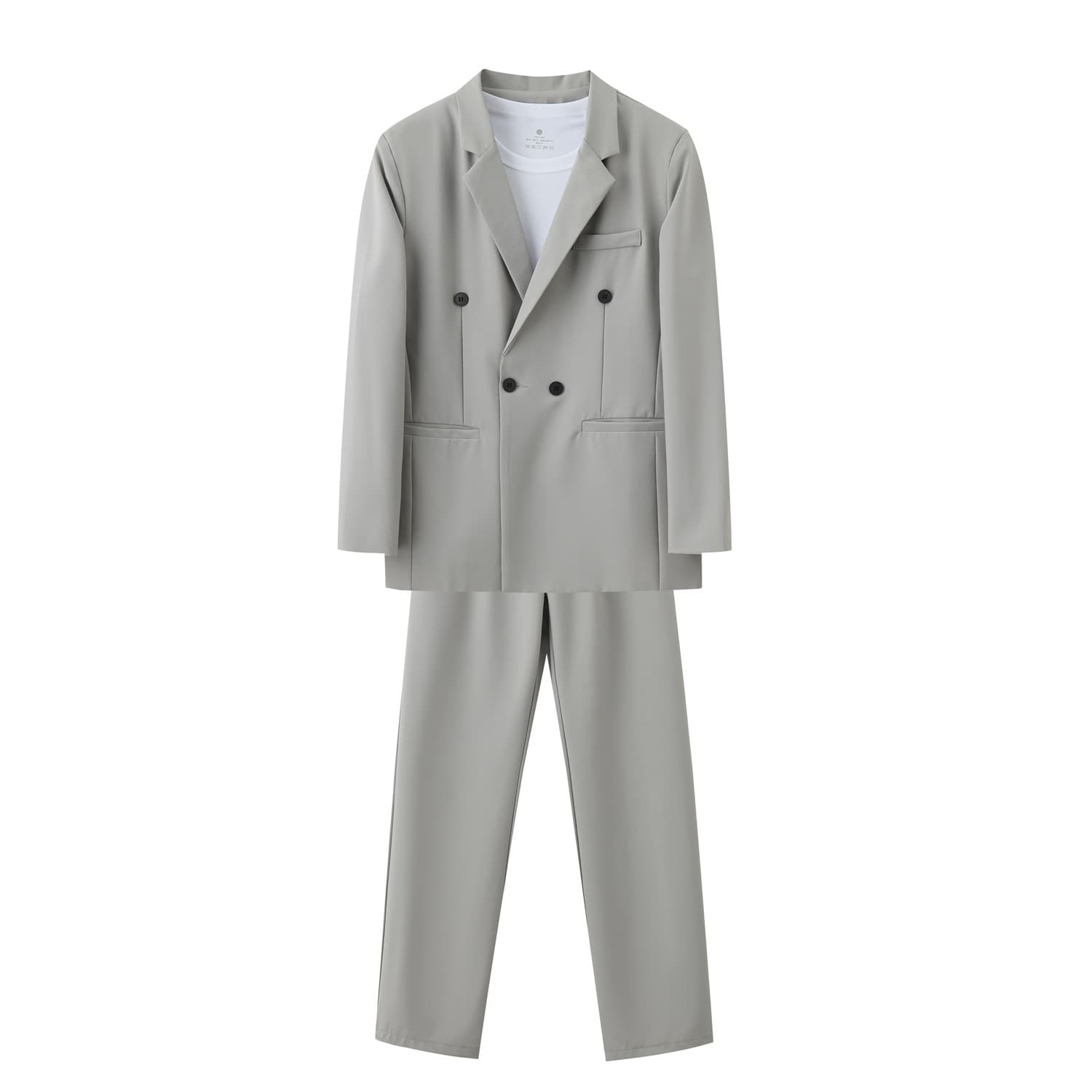 High-End Double-Breasted Suit for Men, Slim-Fit Korean Style Two-Piece Trendy Casual Business Suit, Stylish Formal Jacket