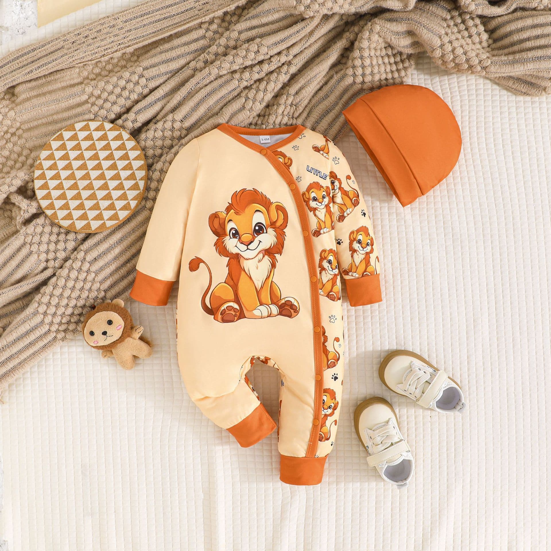 Cross-Border Spring Fall Baby Girl Duck Print Bodysuit Fashion Infant Bodysuit