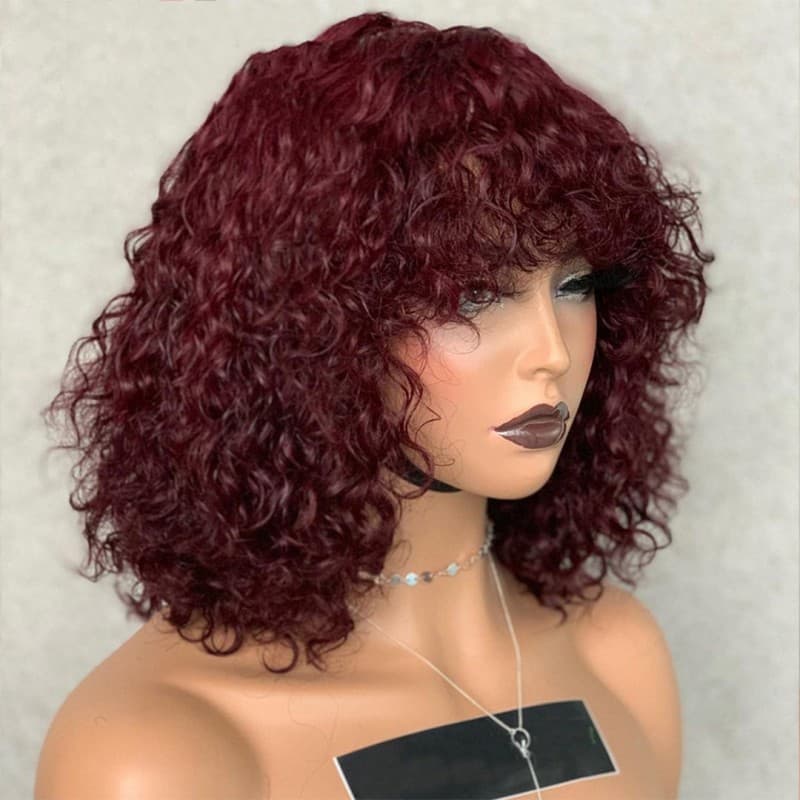 African Small Curl Fluffy Short Curly Wig for Women Synthetic Fiber Fashionable Afro Puff New Full Wig Cap