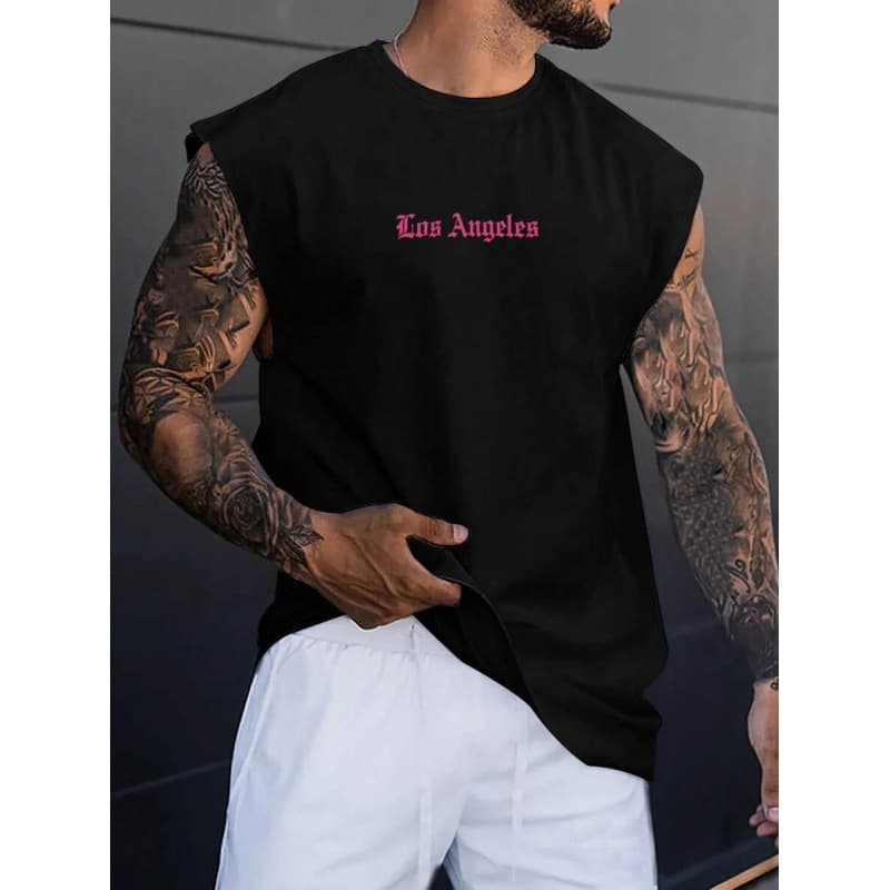 Roughcore Men's Round Neck Letter Print Casual T-Shirt