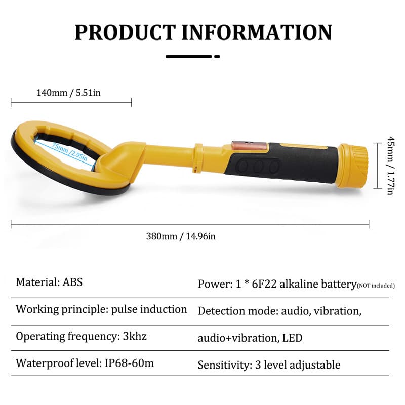 Fully waterproof underwater metal detector, handheld outdoor exploration underwater detector