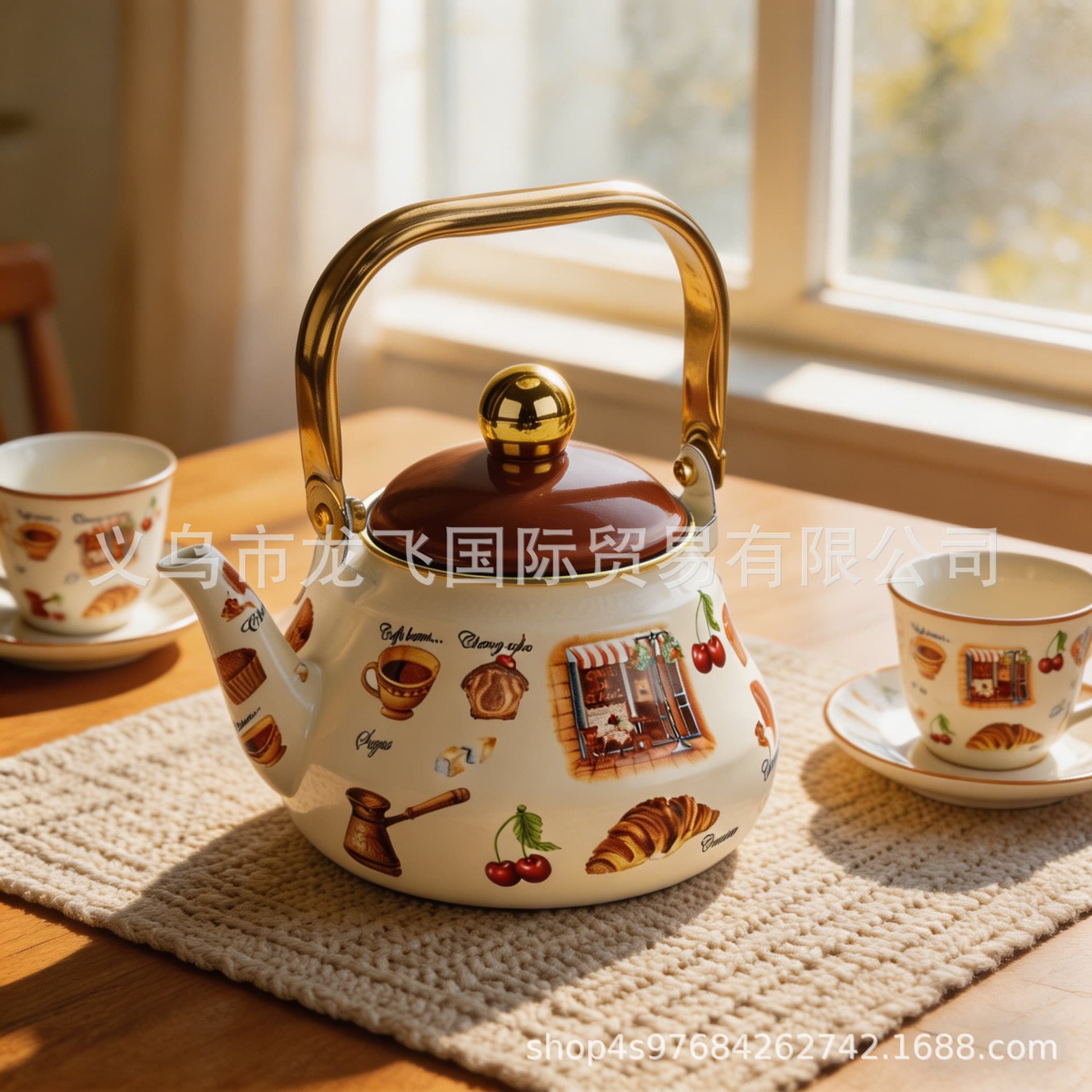 Enamel Milk Tea Pot 1.5L 2.0L 2.5L Thickened Enamel Pot for Boiling Medicine, American-Style Coffee Pot, Suitable for Induction Cooker and Open Flame