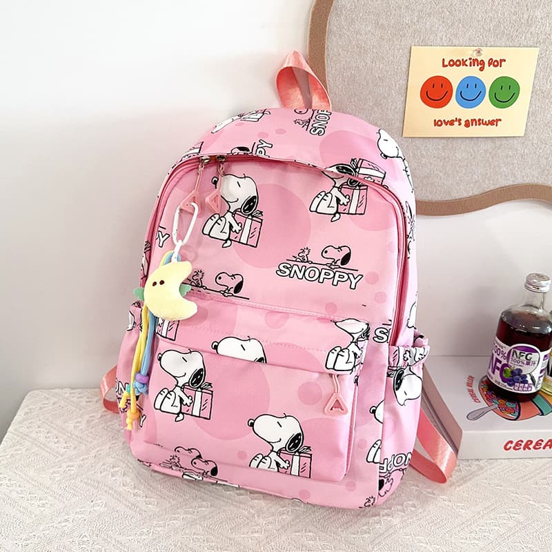 2025 New Trendy Student Backpack with Unique Versatile Print Graffiti Cartoon Dog Design for Middle and High School Students
