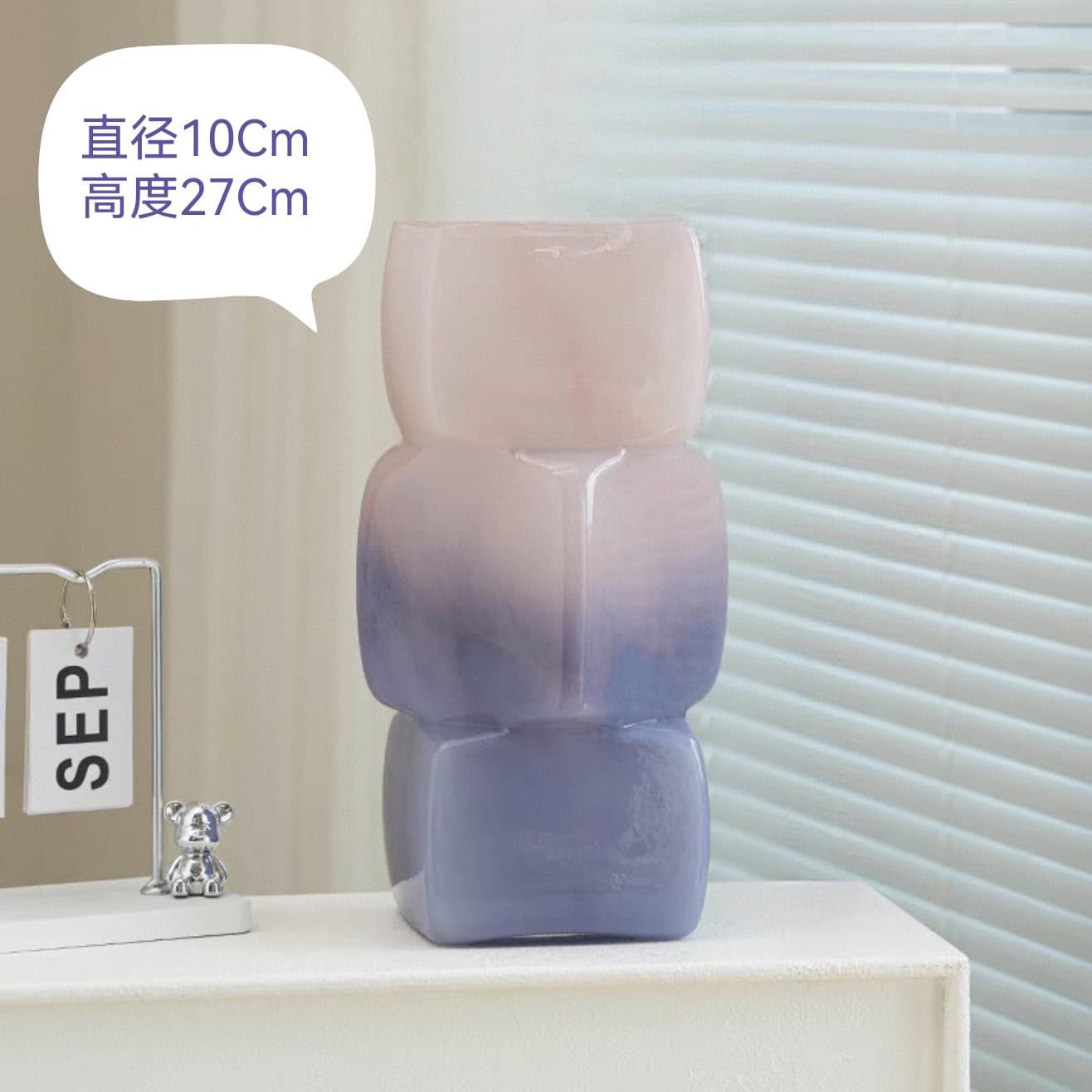 Nordic Style Glass Vase Morandi Color Home Desktop Decoration Modern Creative Irregular Flower Vessel Living Room Decoration