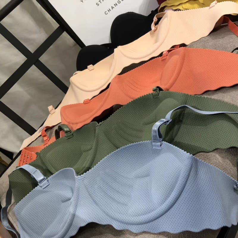 Seamless Half Cup Bra, Wire-Free Comfortable Breathable Thickened Small Bust Push-Up, Export Best Seller