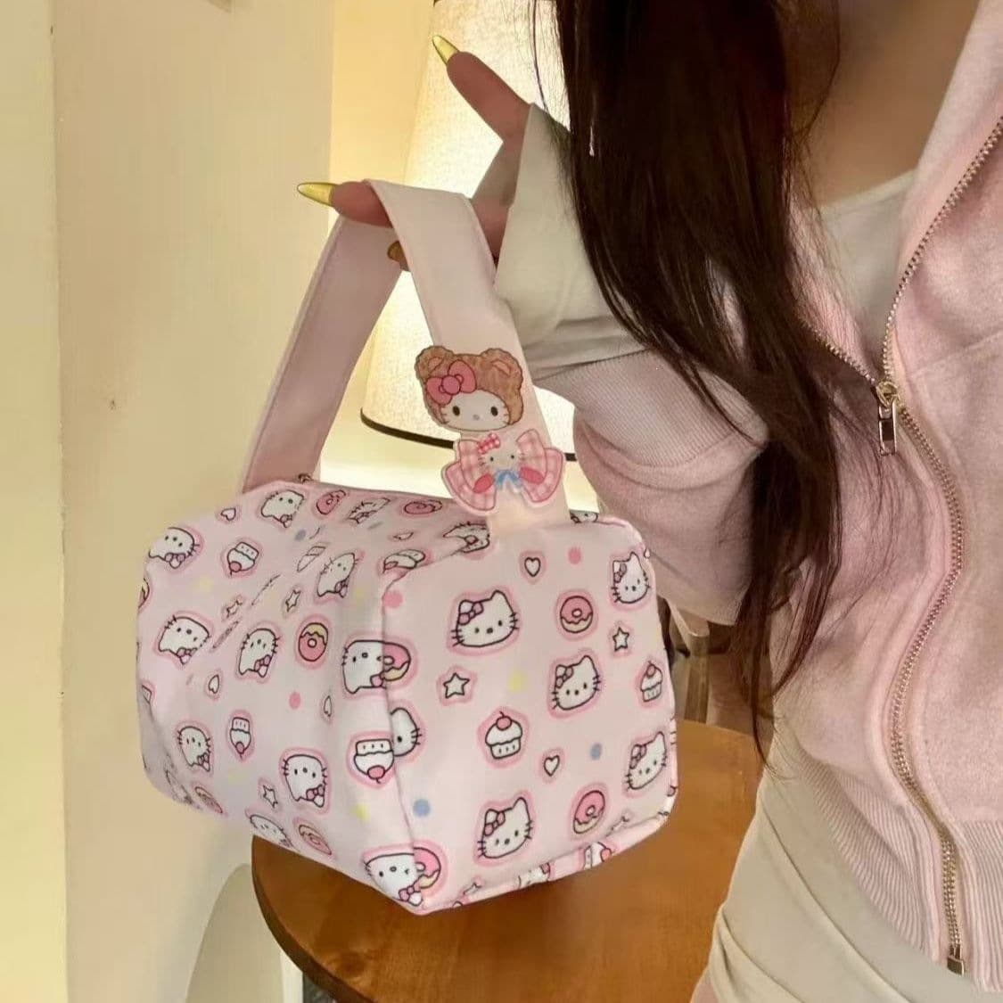 2025 New Pink Cat High Appearance Large Capacity 3D Portable Cute Storage Bag Cosmetic Bag B19
