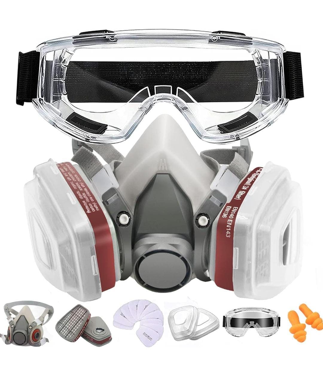 Labeled 6200 Half Face Mask for Pesticide Spraying, Painting, Chemical, Formaldehyde, Renovation, Cross-border Dust and Toxic Gas Protection Respirator Mask