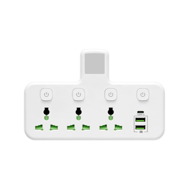 European Standard Socket Converter with Multiple Outlets and Individual Switches, Amazon Bestseller, Short European Plug
