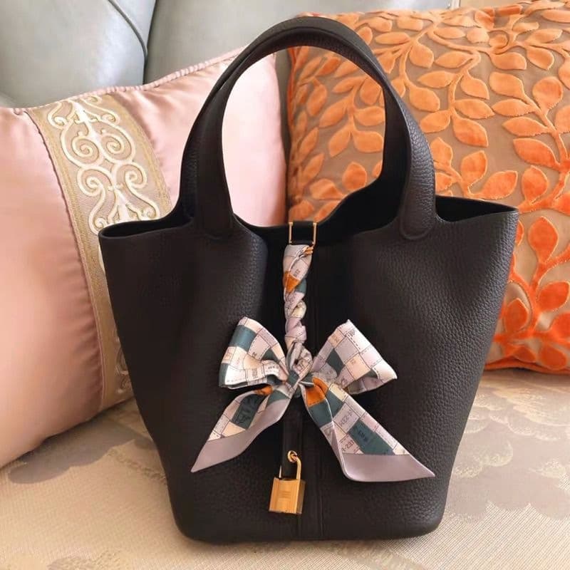 2025 New Picotin Bag Soft PU Leatherette Bucket Bag Handbag Set