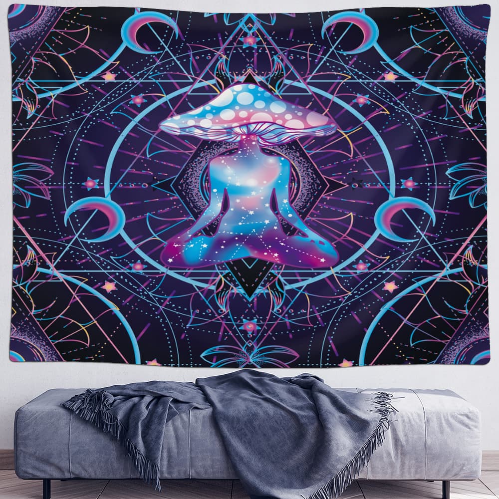 Sun Moon Mushroom Bohemian Tapestry Wall Hanging Living Room Bedroom Bedside Wall Decoration Creative Pattern