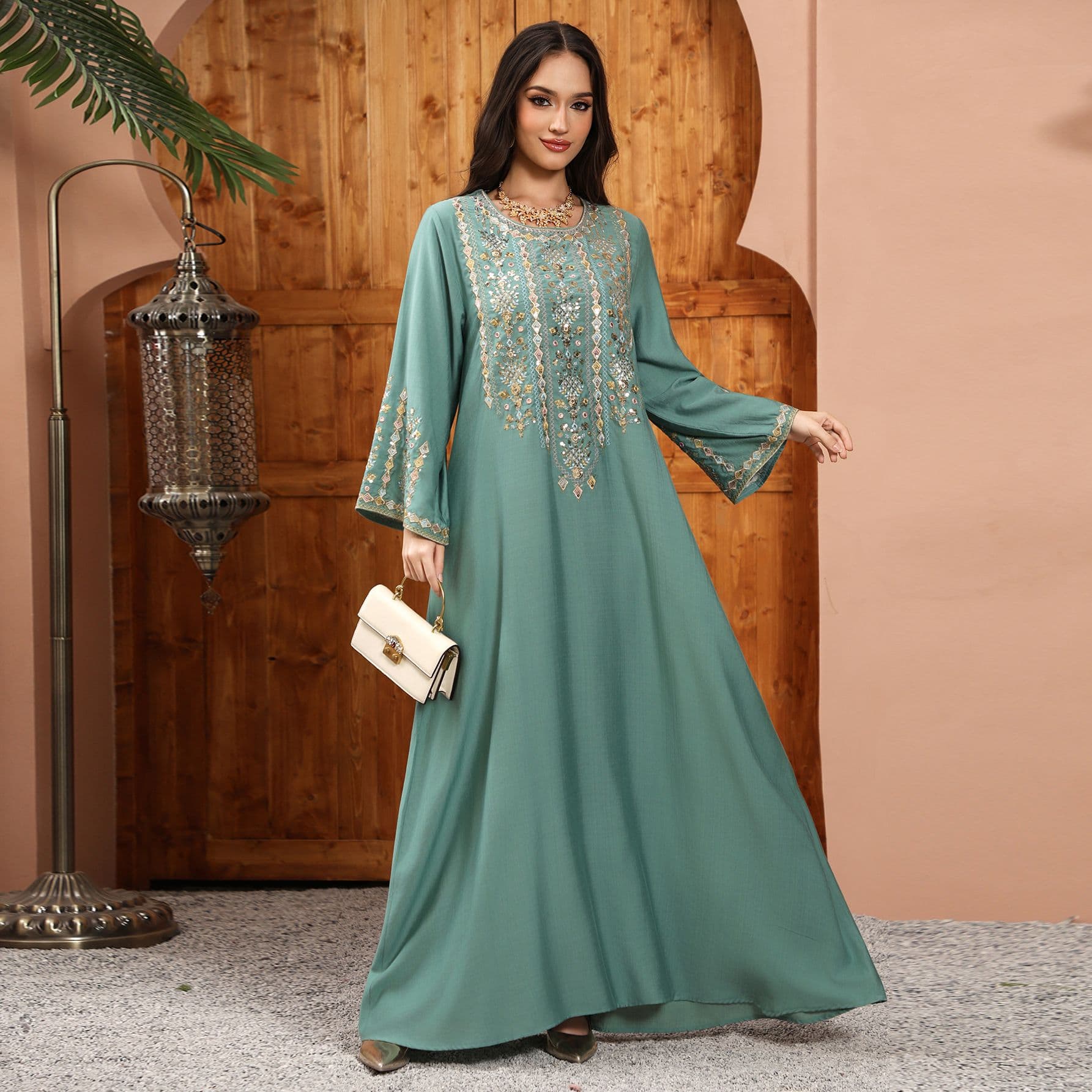 AB497 Fashionable Women's Dress, Embroidered Long Skirt, AliExpress Fashionable Women's Clothing Factory Outlet