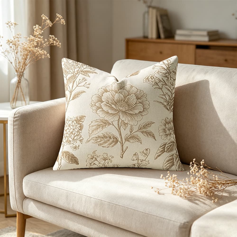 Cross-Border Amazon Floral and Geometric Pillowcase, New Chinese-Style Home Decor, Living Room Sofa Cushion Cover, Supports Customization