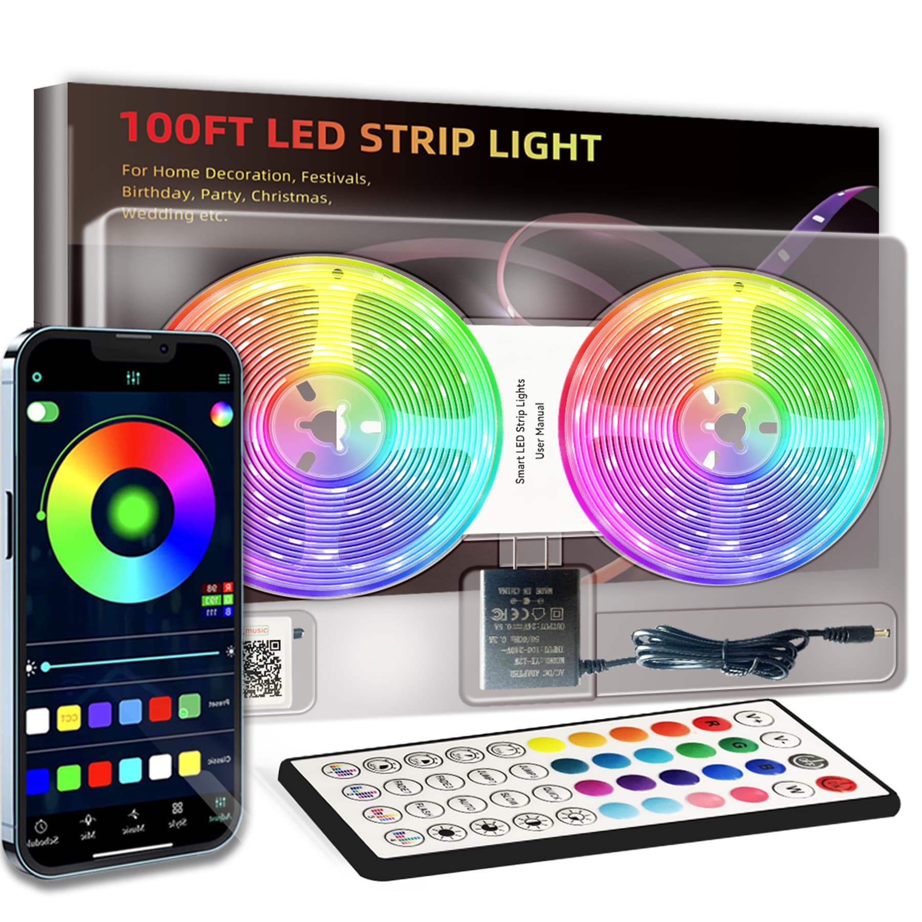 44-key Bluetooth music controller, APP controller, RGB light strip controller (e-commerce version)