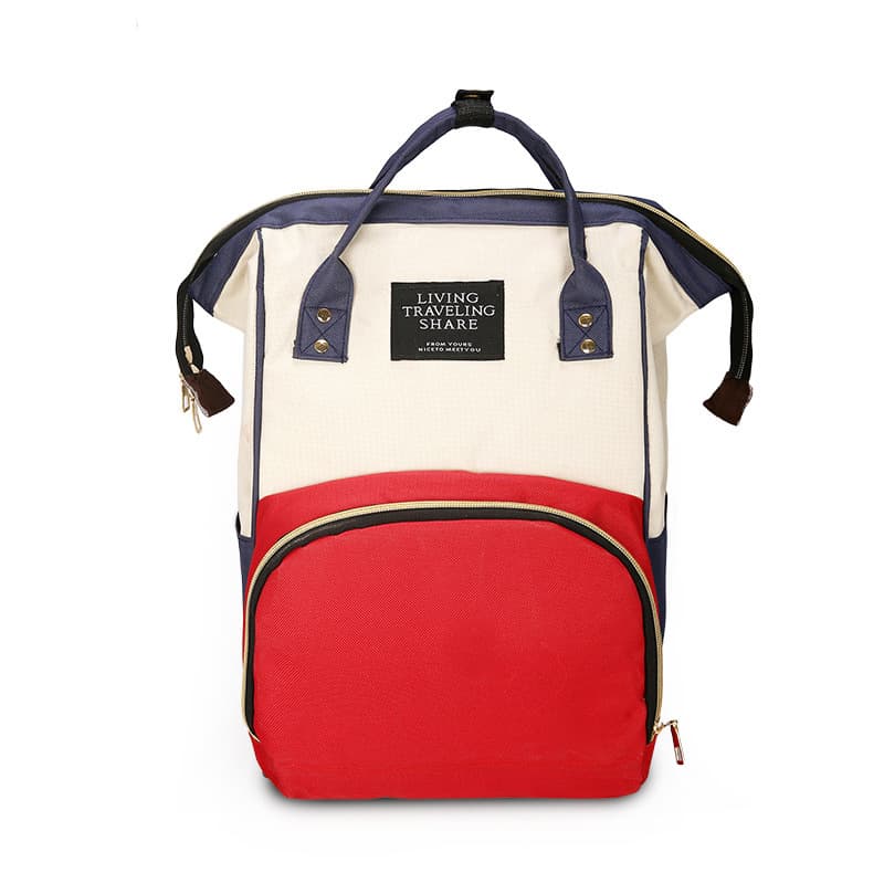 Mommy Bag 2026 New Korean Style Fashion Canvas Color Matching Backpack for Women, Baby Bottle Bag
