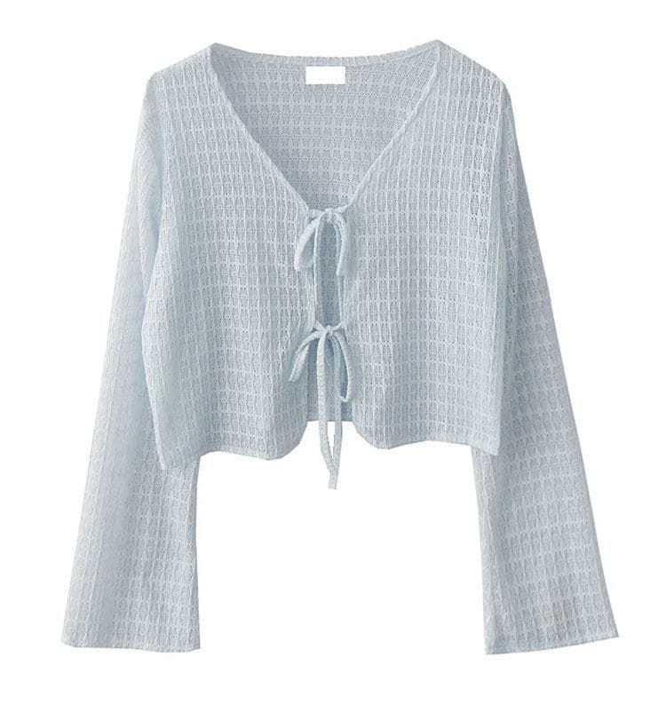 Women's sun-protective cardigan, thin summer top, sheer cover-up, suitable for pairing with suspender skirts, all available for export dropshipping.