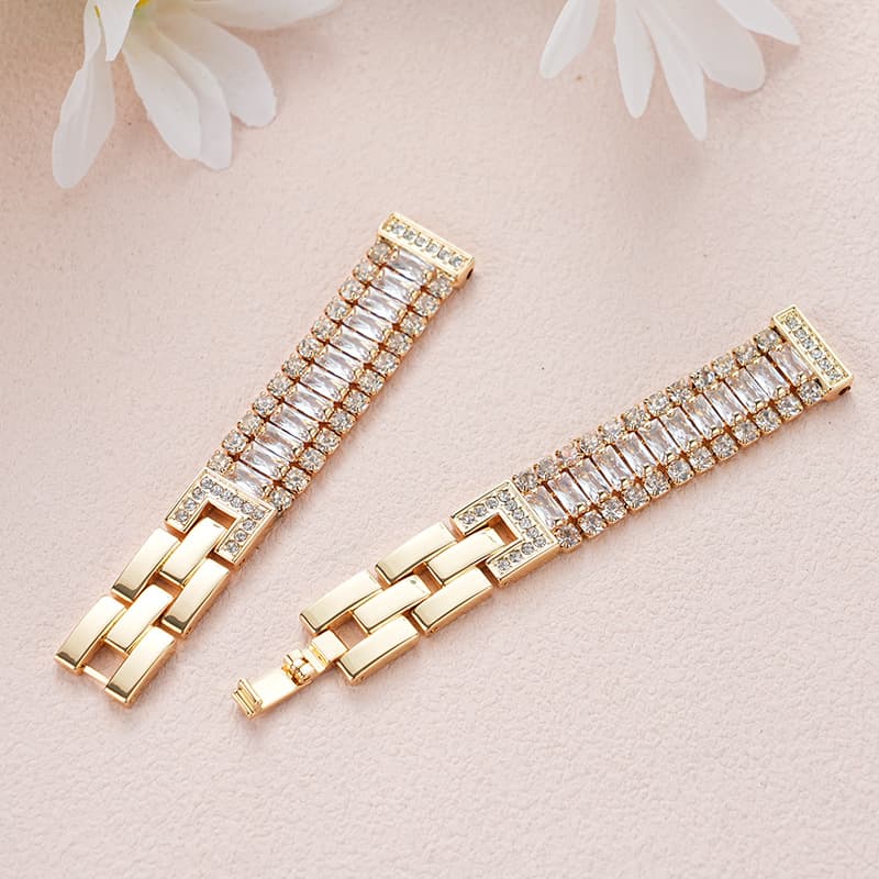 Suitable for Apple IWatch S11-3 Generation SE and Huawei GT Strap Inlaid Zircon Flash Diamond Metal Chanel Style Crystal
