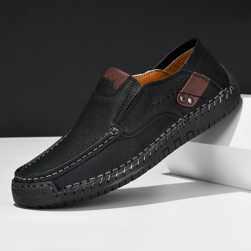New Men's Leather Shoes Hot Selling Hand-Stitched Casual Work Shoes Drop Shipping