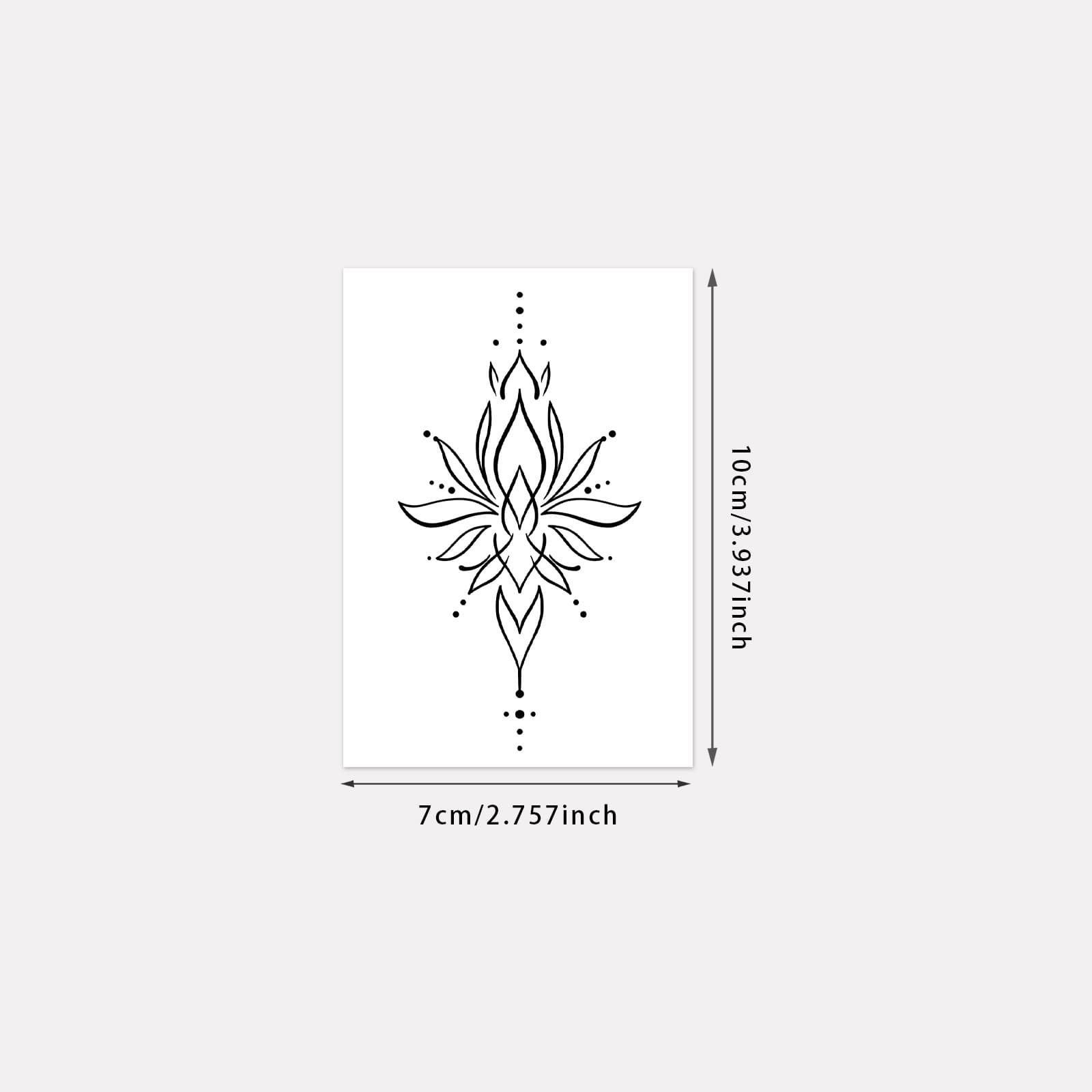 Minimalist lotus flower waist and abdomen temporary tattoo stickers, waterproof and long-lasting, high-end realistic tattoo for women's side waist.