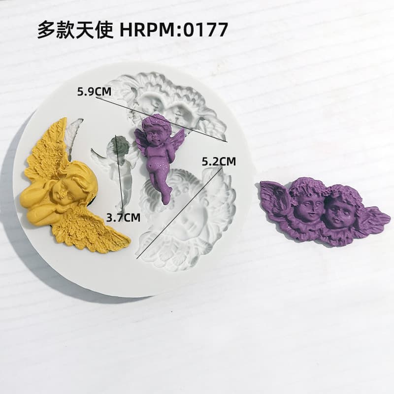 DIY Fondant Chocolate Angel Silicone Mold Cupid Angel Wings Aromatherapy Candle Epoxy Resin Craft Tool