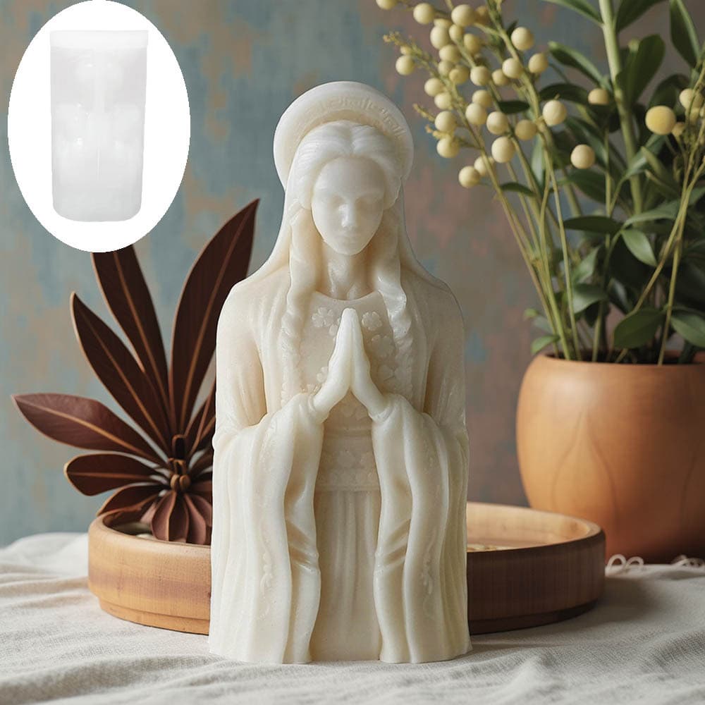 Pieta Mother Holding Child Silicone Mold DIY Scented Candle Plaster Decoration Mold