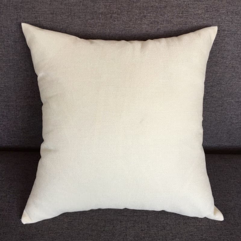 Solid Linen Removable Sofa Cushion Cover Car Backrest Pillow Square