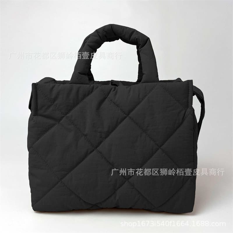 New Japanese Snoopy Diamond Pattern Handbag Cartoon Cute Fashion Shoulder Bag Space Cotton Fresh Crossbody Bag Trendy