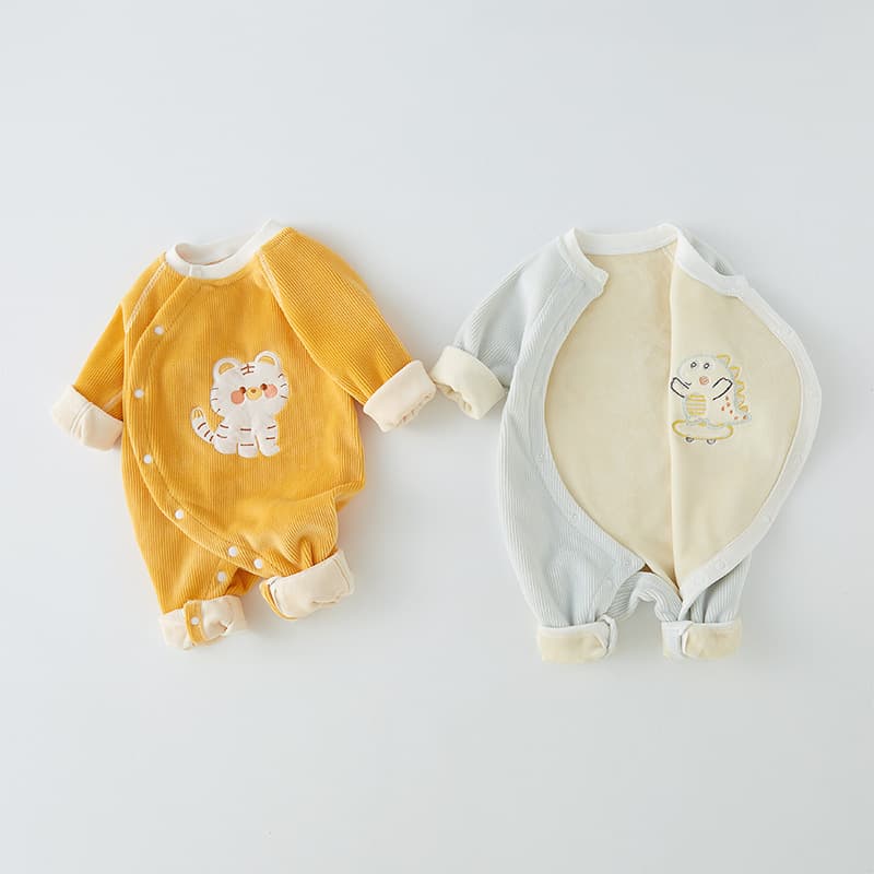 Baby Fleece Bodysuit Long Sleeve Autumn Winter Warm Romper Pajamas Outfit