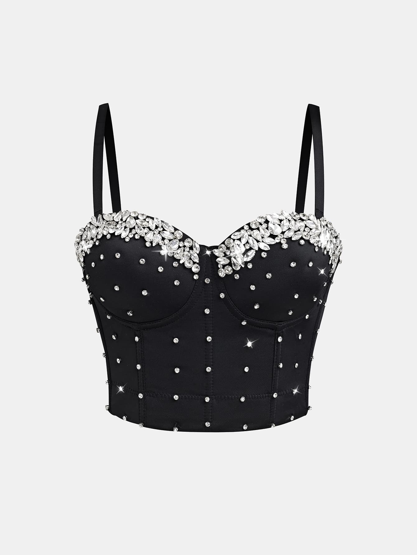 Autumn Foreign Camisole 2025 Sexy Fishbone Corset Heavy Rhinestone Beaded Stage Outfit Db1749