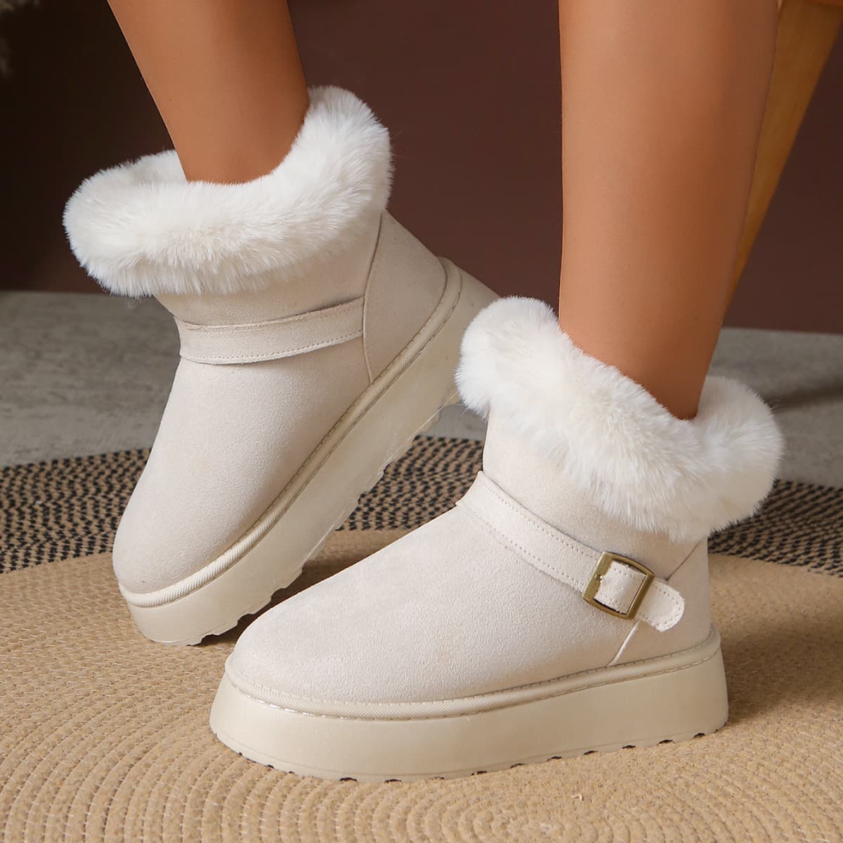 Northeast Cotton Shoes 2025 Winter New Women Lined Thickened Snow Boots Long Fur Warm Thick Sole Short Boots